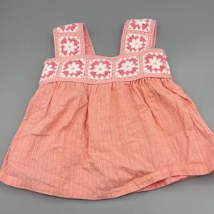 Girls Haute Hippie Kids Embroidered Floral Sleeveless Dress Pink Size 2T